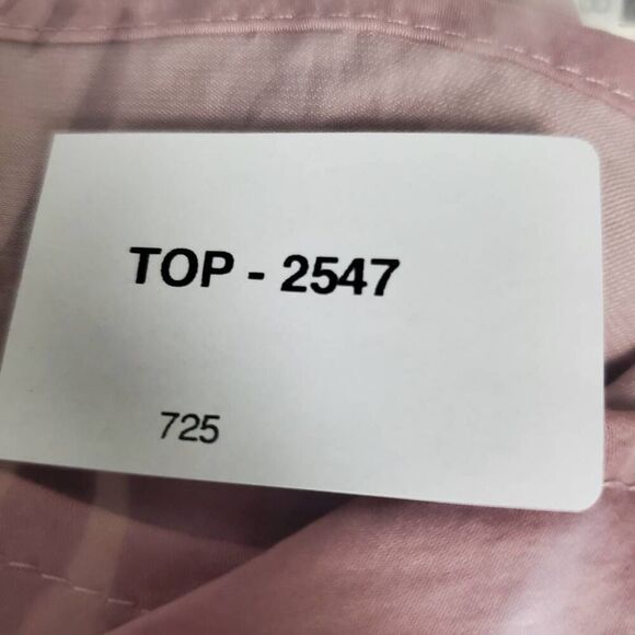 She & Sky Blush Pink Smocked Long Sleeve Peplum Blouse Size M Feminine Boho - Picture 7 of 7